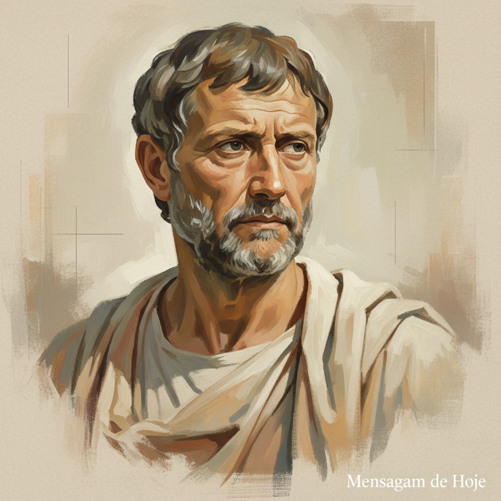 Frase estoica de Marco Aurélio: “Não te perturbes com o futuro; irás ao s...” – Mensagem de Hoje