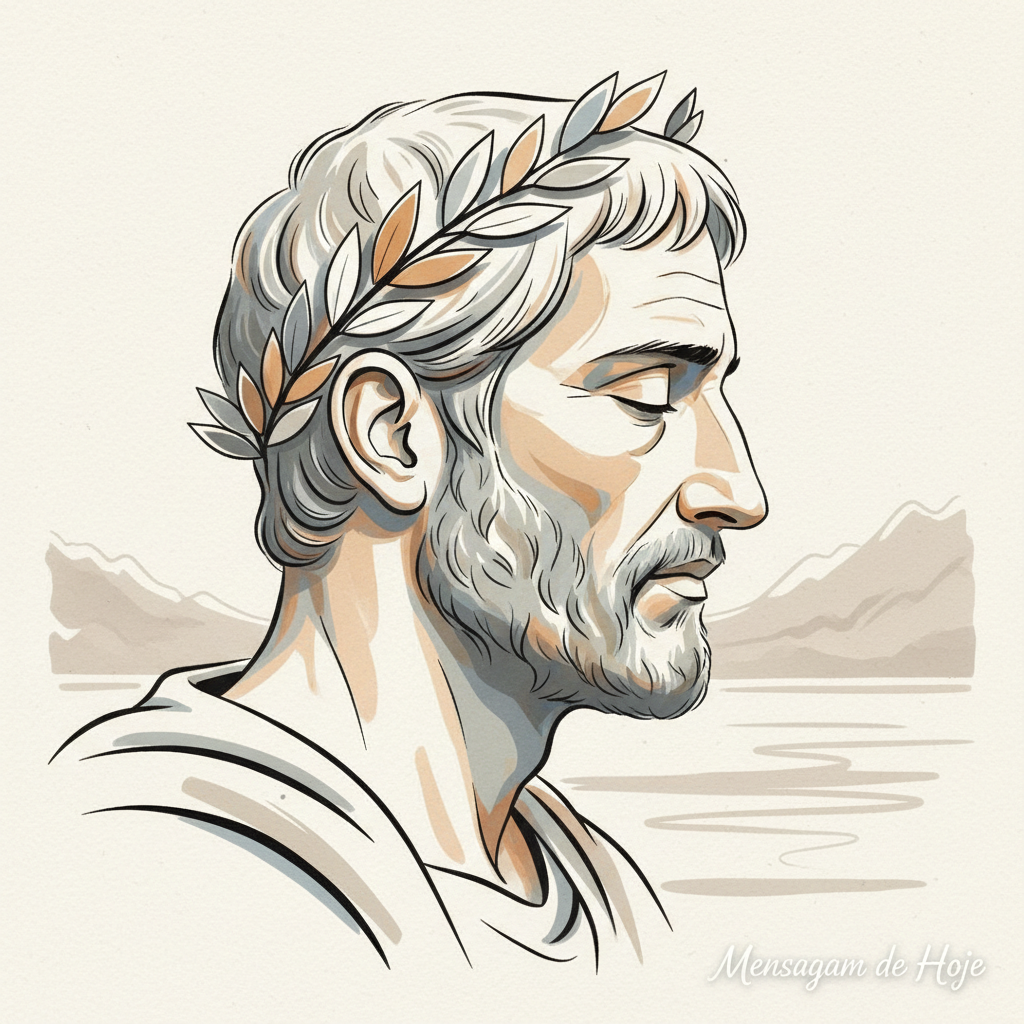 Frase estoica de Marco Aurélio: “Não perturbes tua alma com o que não pod...” – Mensagem de Hoje