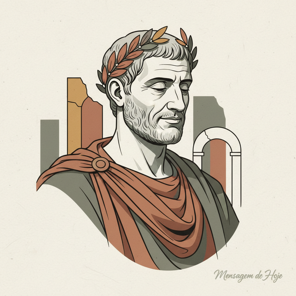 Frase estoica de Cícero: “A mente serena, mesmo na tempestade da v...” – Mensagem de Hoje