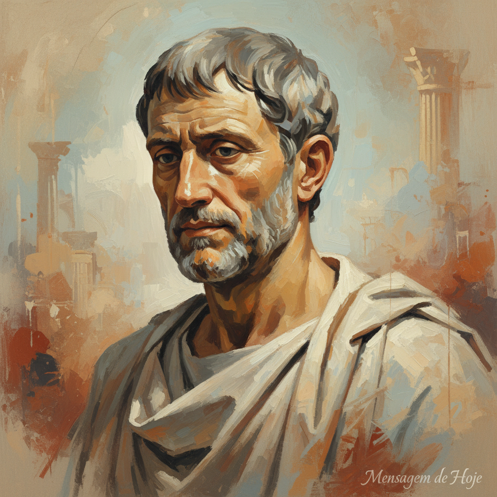 Frase estoica de Marco Aurélio: “Aceita o que vem com serenidade; a mente...” – Mensagem de Hoje