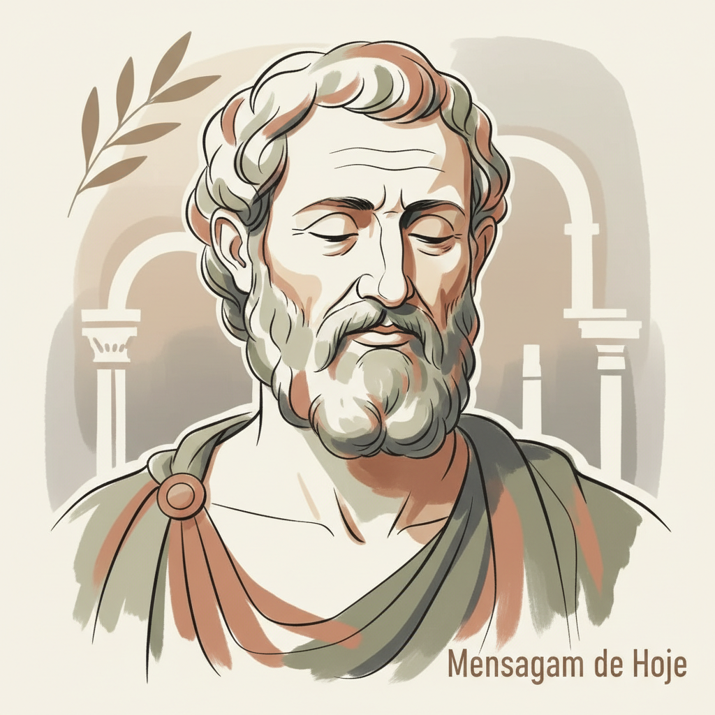 Frase estoica de Musônio Rufo: “Não busques agradar com palavras, mas co...” – Mensagem de Hoje