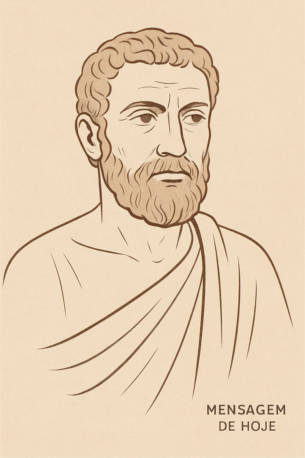 Frase estoica de Musônio Rufo: “Não busques a felicidade em prazeres ext...” – Mensagem de Hoje