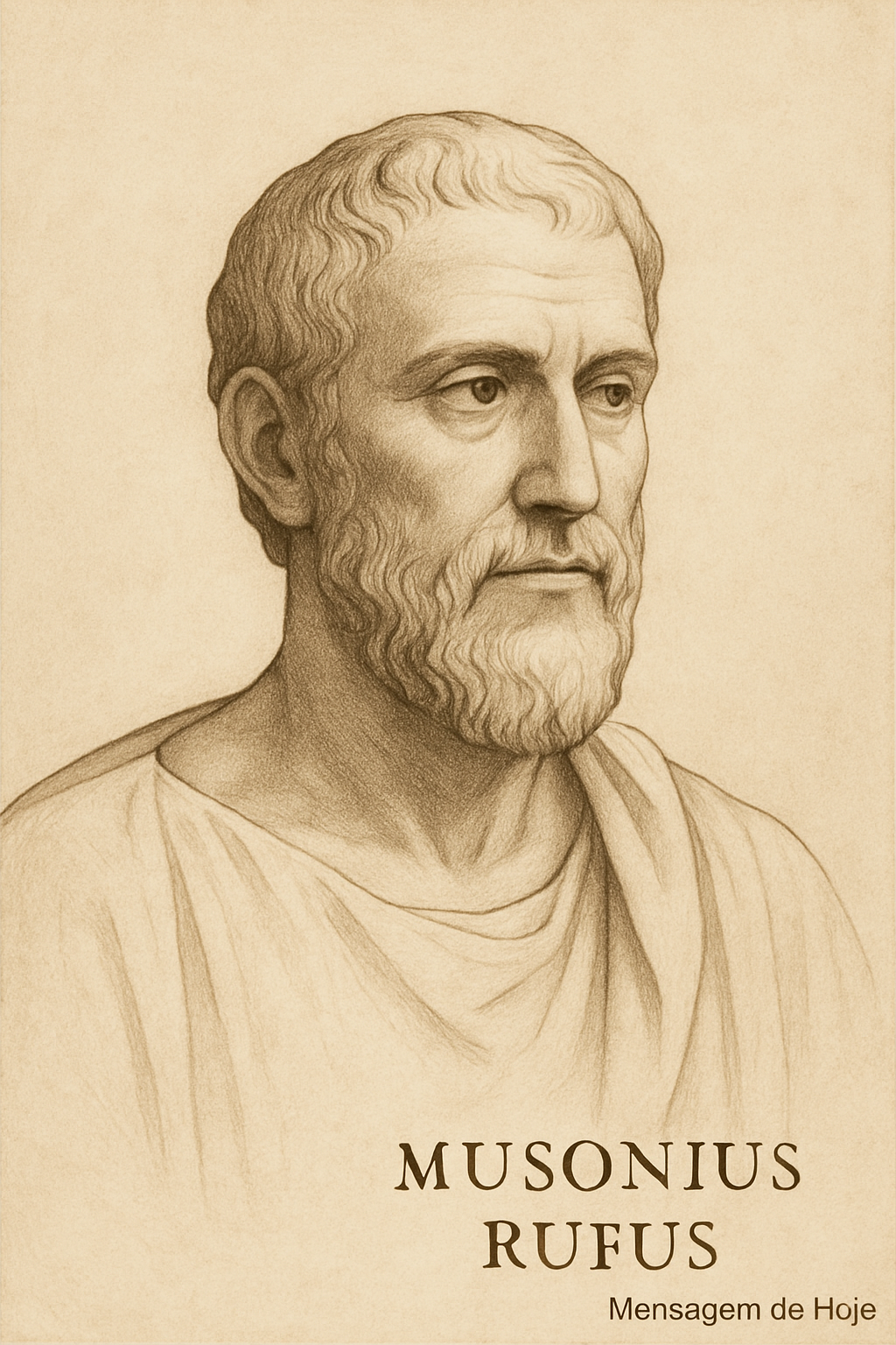 Frase estoica de Musônio Rufo: “Não é a fala que define o virtuoso, mas ...” – Mensagem de Hoje