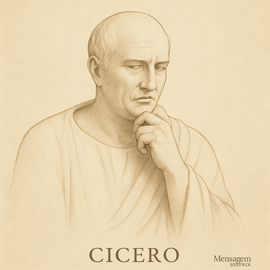 Frase estoica de Cícero: “A verdadeira eloquência não reside em ad...” – Mensagem de Hoje
