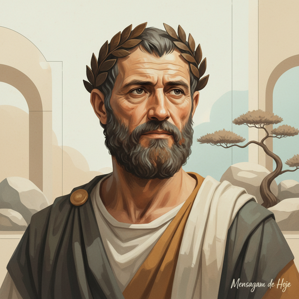 Frase estoica de Marco Aurélio: “Não perturbes tua alma com o externo; a ...” – Mensagem de Hoje